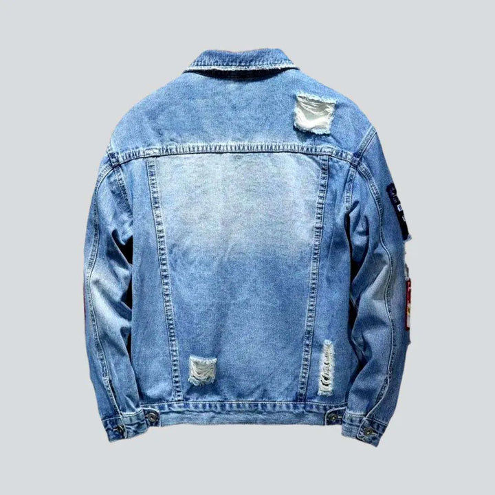 Distressed oversized jeans jacket