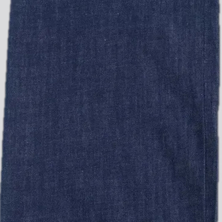 Mid rise stylish wide denim pants for ladies