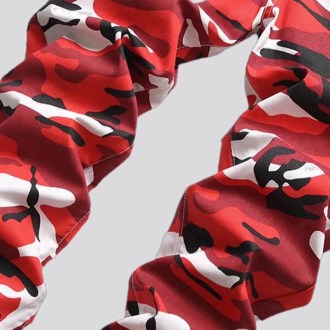 Elastic stylish camouflage men's jeans pants