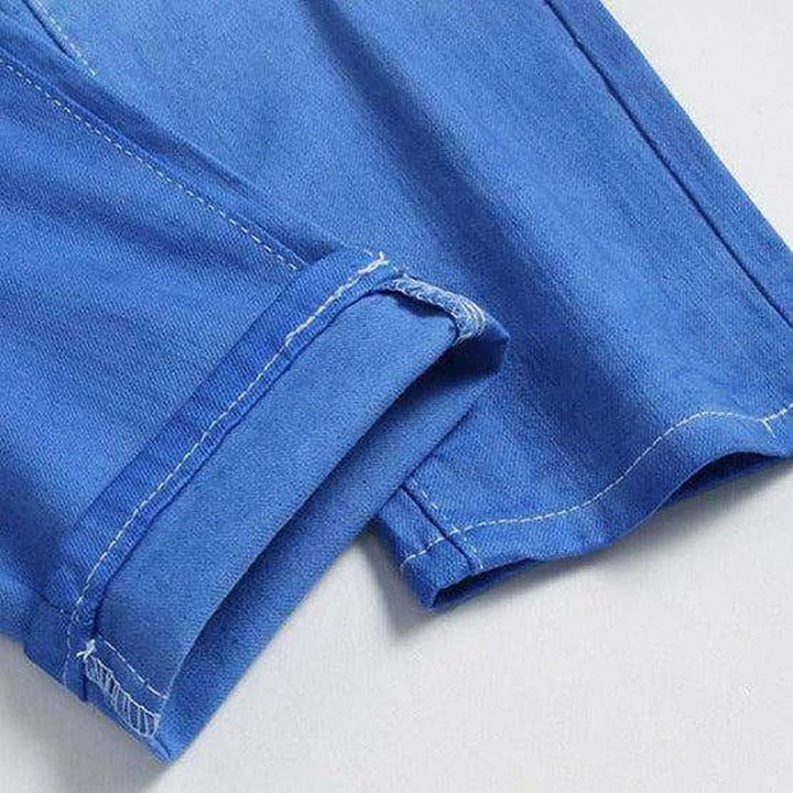 Blue contrast white men's jeans