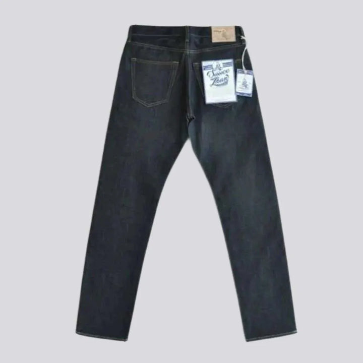 Straight raw men's selvedge jeans
