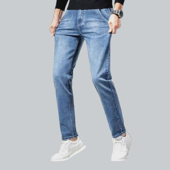 Diagonal pocket sanded men's jeans | Jeans4you.shop