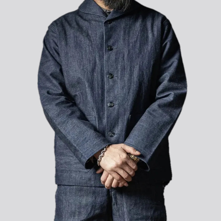 Shawl Collar Selvedge Men's Jean Chore Jacket | Jeans4you.shop
