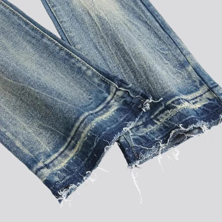 Embroidered vintage style jeans for men